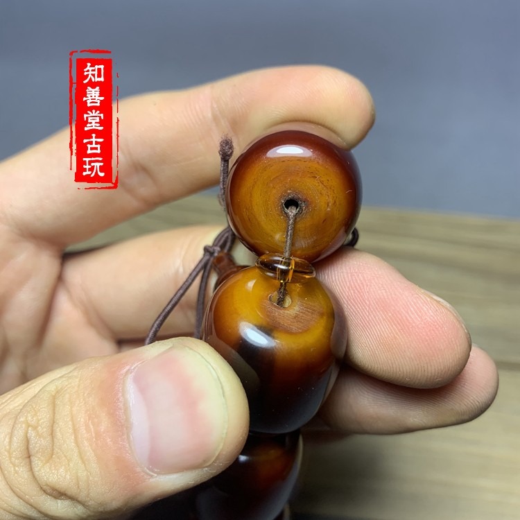 保真天然西藏老?牛角手串桶珠手鏈男女士藏式牛角佛珠手鏈文玩-細節圖5