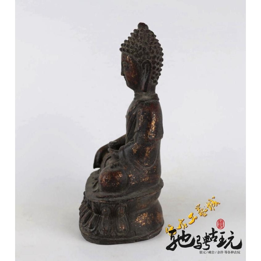 古玩雜項收藏古玩收藏鐵質鐵佛像貼菩薩像包漿老道仿古玩家如來佛-細節圖2
