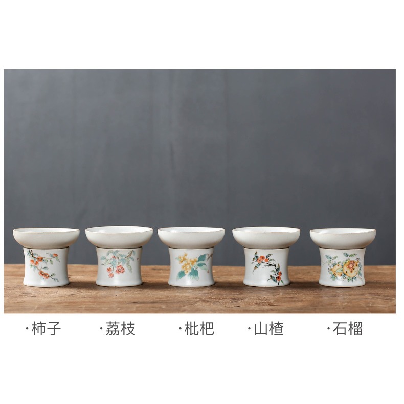萬寒 月白汝窯茶漏架茶濾支架套裝創意陶瓷茶葉過濾網泡茶器茶隔-細節圖10