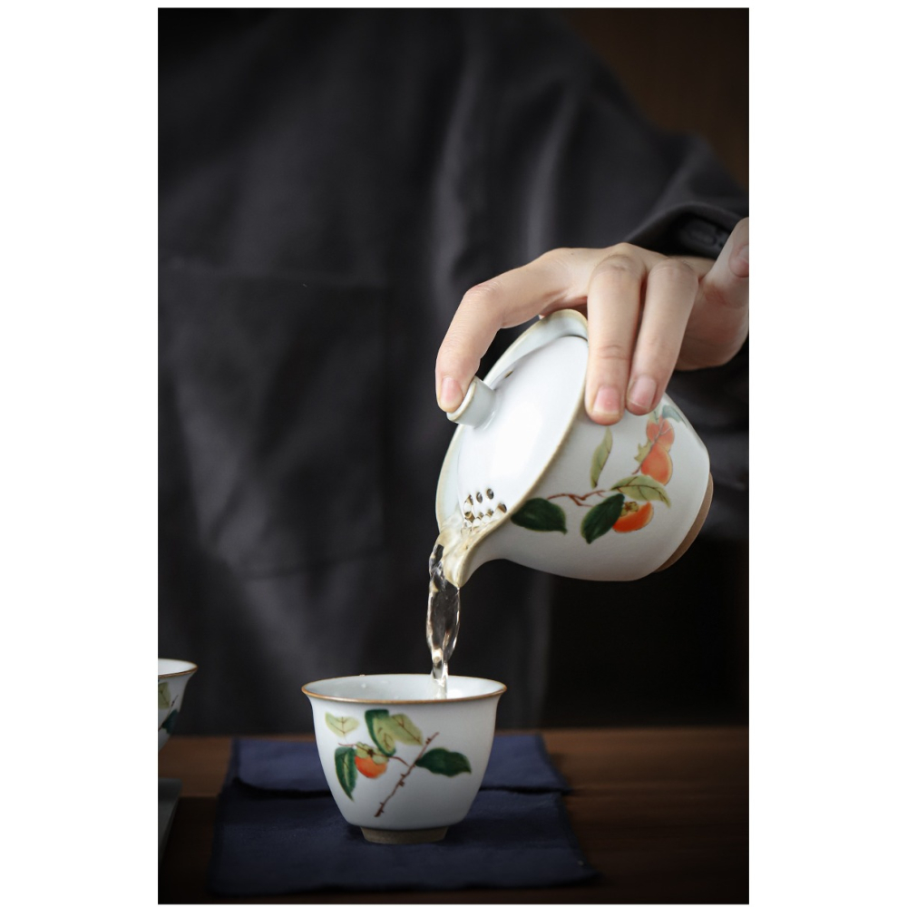 汝窯便攜式茶具旅行套裝隨身收納包日式戶外功夫茶快客杯一壺兩杯-細節圖9