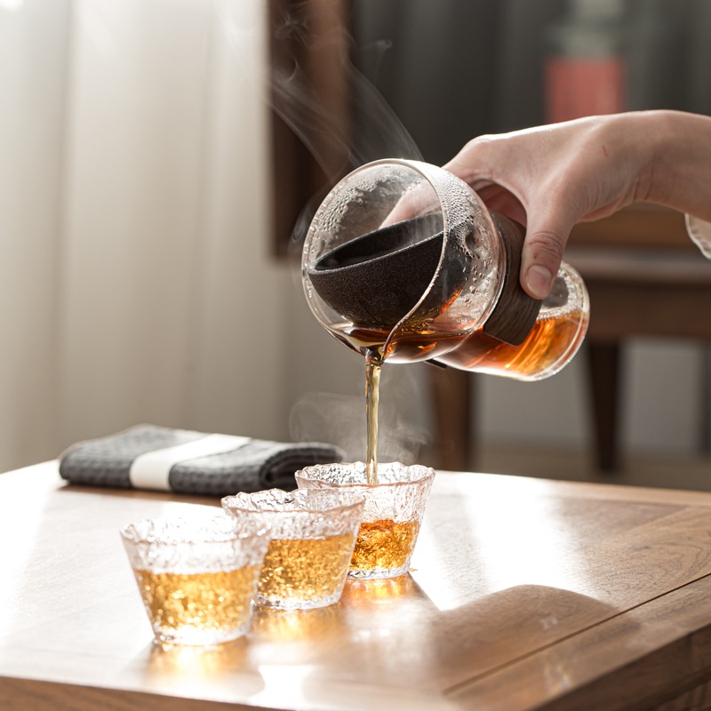 旋轉過濾玻璃公道杯茶漏一體套裝耐熱防燙日式創意茶海單個分茶器-細節圖4