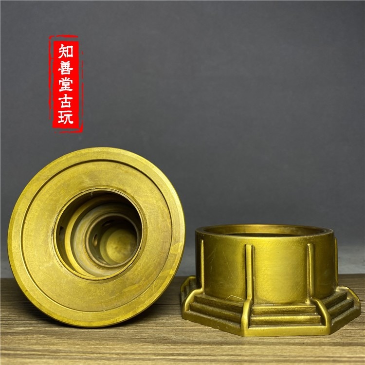 仿古創意黃銅天壇香爐 寶塔薰香爐擺件檀香爐香薰爐裝飾古玩收藏-細節圖2