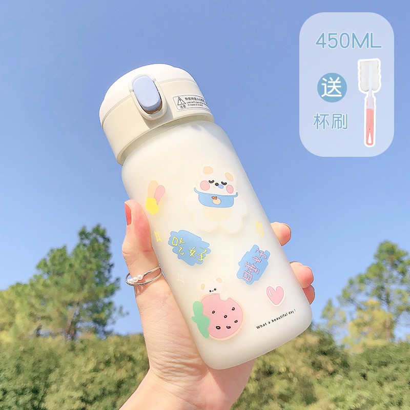 ins風夏季可愛吸管水杯小學生兒童上學專用女生高顏值玻璃杯杯子-細節圖6