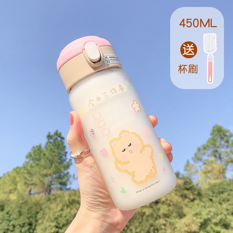ins風夏季可愛吸管水杯小學生兒童上學專用女生高顏值玻璃杯杯子-細節圖8