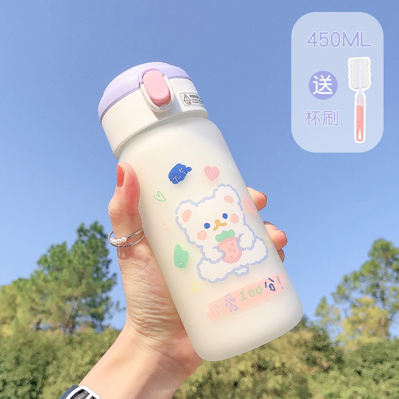 ins風夏季可愛吸管水杯小學生兒童上學專用女生高顏值玻璃杯杯子-細節圖9
