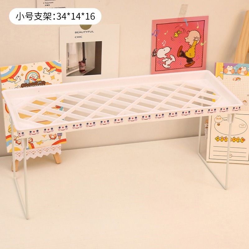 ins折疊化妝品置物架學生收納架增高書桌整理神器宿舍桌面置物架-細節圖6
