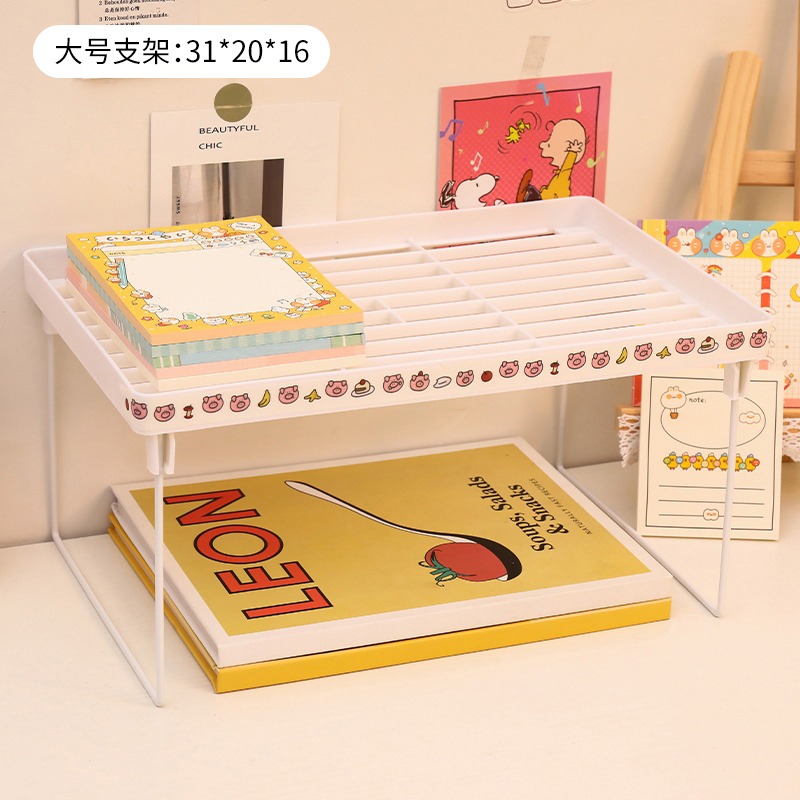 ins折疊化妝品置物架學生收納架增高書桌整理神器宿舍桌面置物架-細節圖7