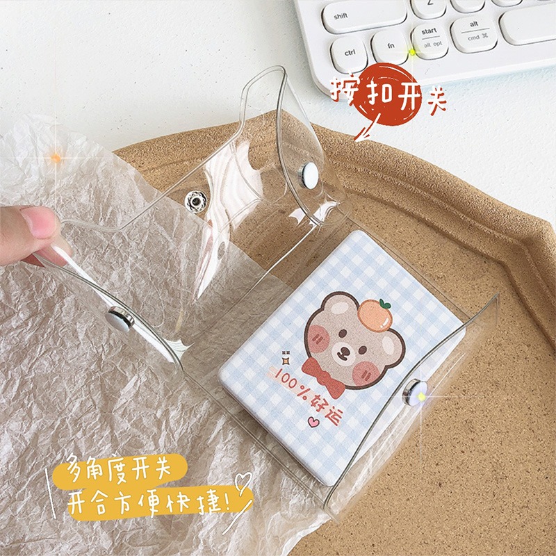 ins風透明小零錢錢包女迷你簡約鑰匙票據耳機收納包學生證件卡包-細節圖2