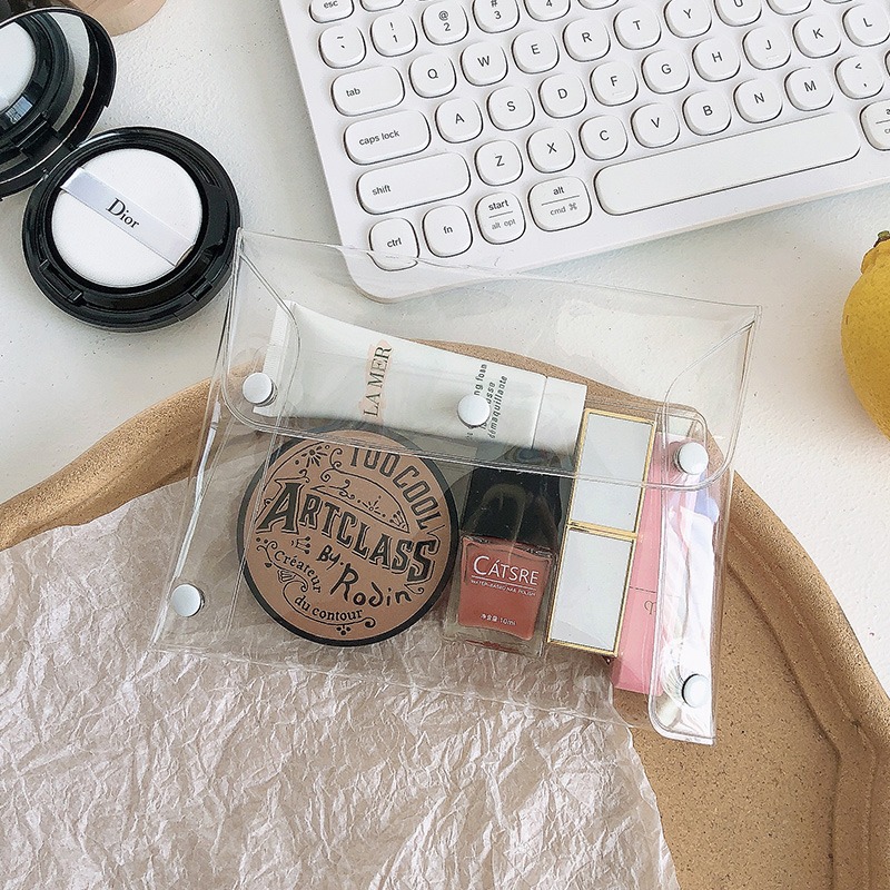 ins風透明小零錢錢包女迷你簡約鑰匙票據耳機收納包學生證件卡包-細節圖4