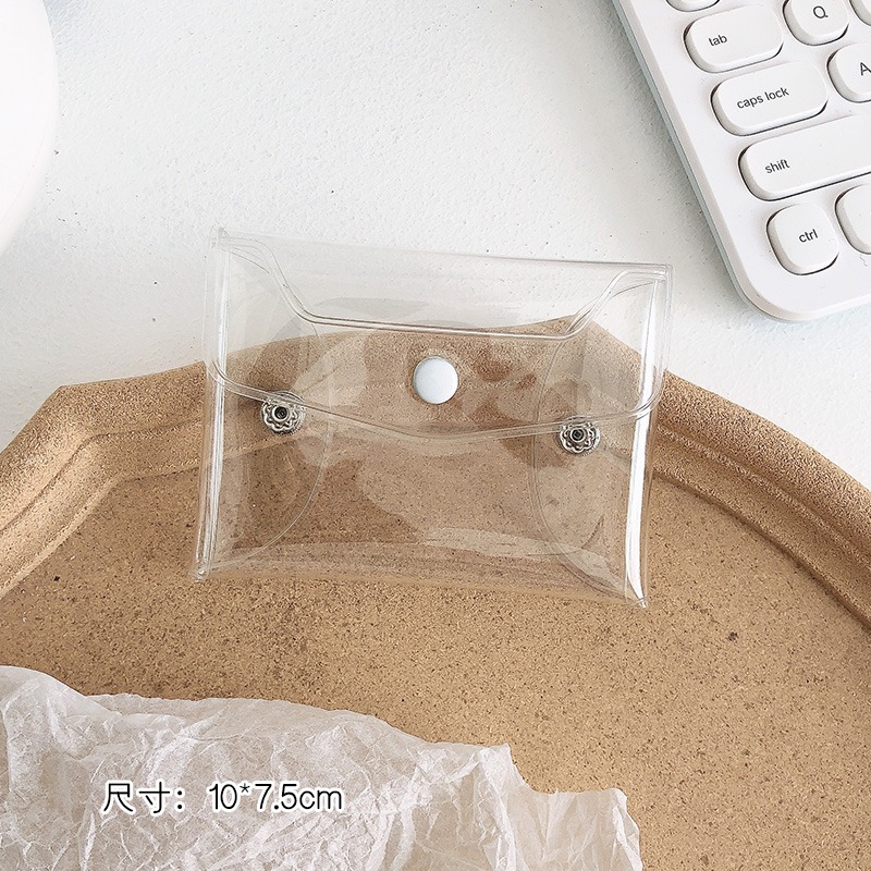 ins風透明小零錢錢包女迷你簡約鑰匙票據耳機收納包學生證件卡包-細節圖6