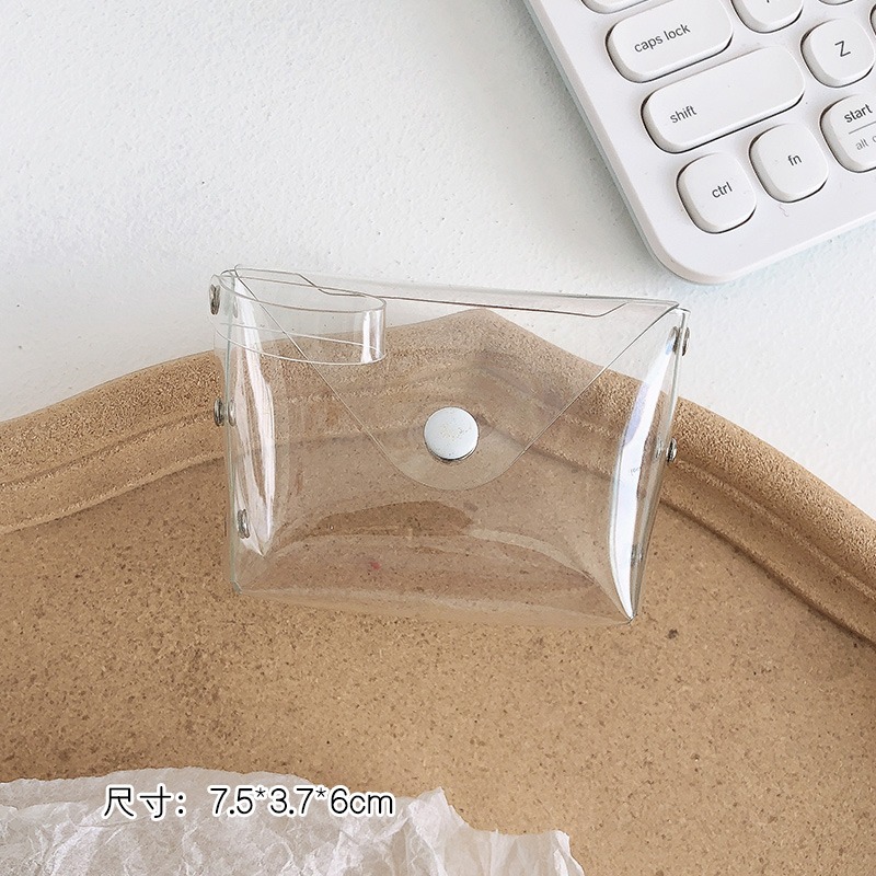 ins風透明小零錢錢包女迷你簡約鑰匙票據耳機收納包學生證件卡包-細節圖7