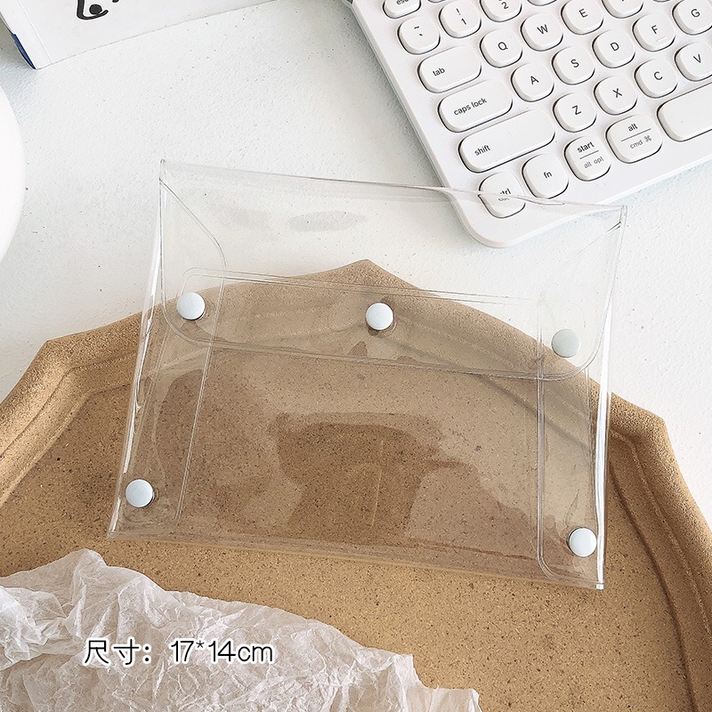 ins風透明小零錢錢包女迷你簡約鑰匙票據耳機收納包學生證件卡包-細節圖8