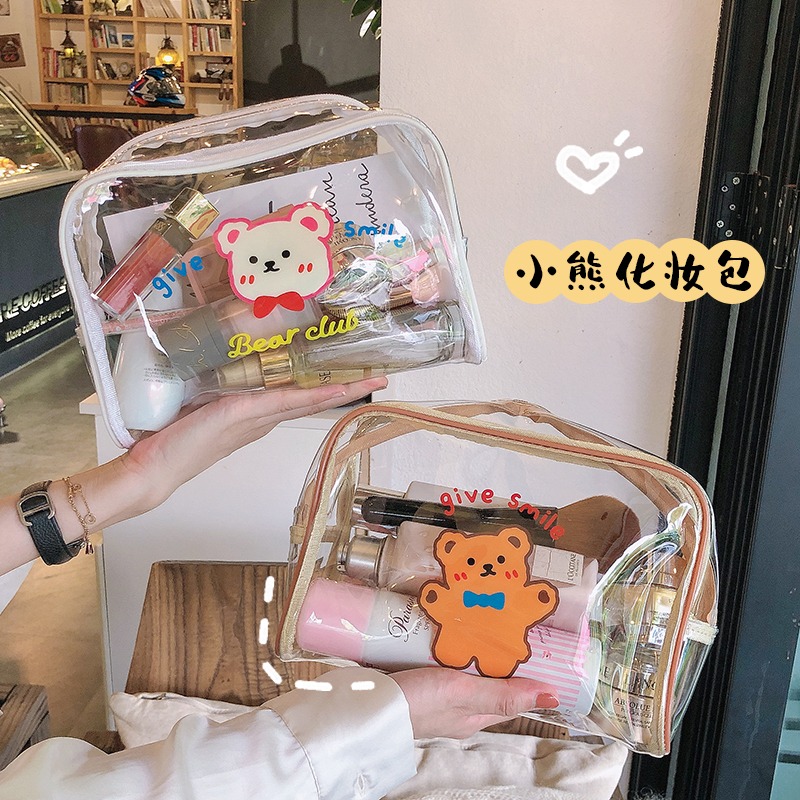 化妝包2021新款超火大容量網紅便攜女可愛日系韓國透明洗漱收納包-細節圖2
