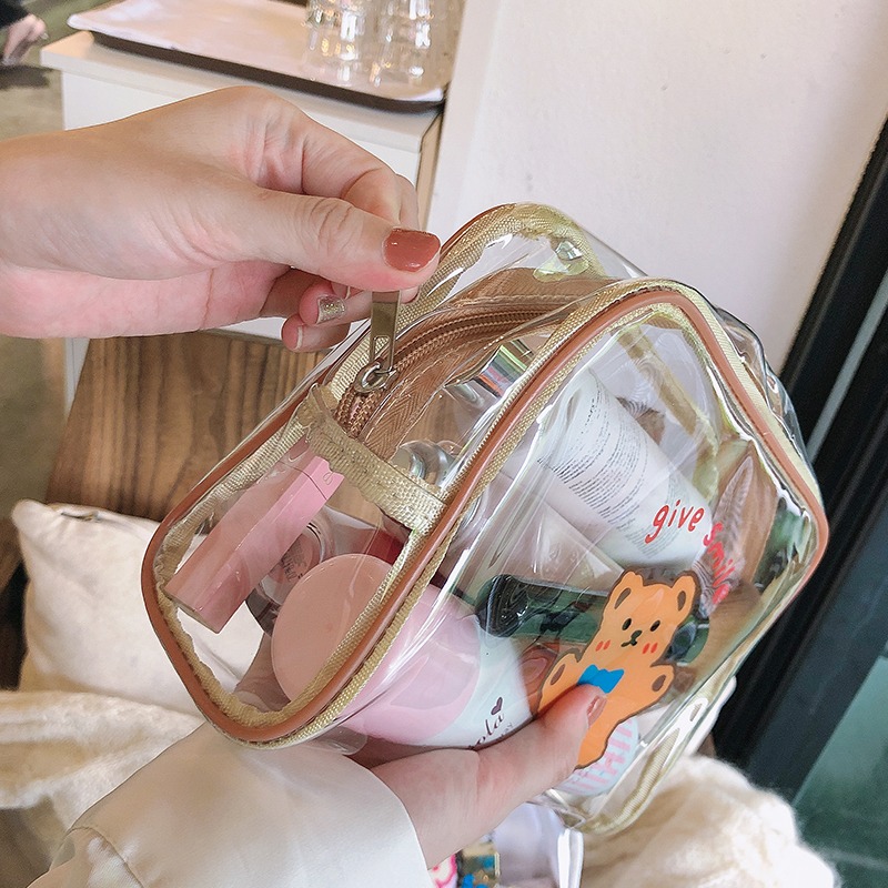 化妝包2021新款超火大容量網紅便攜女可愛日系韓國透明洗漱收納包-細節圖3