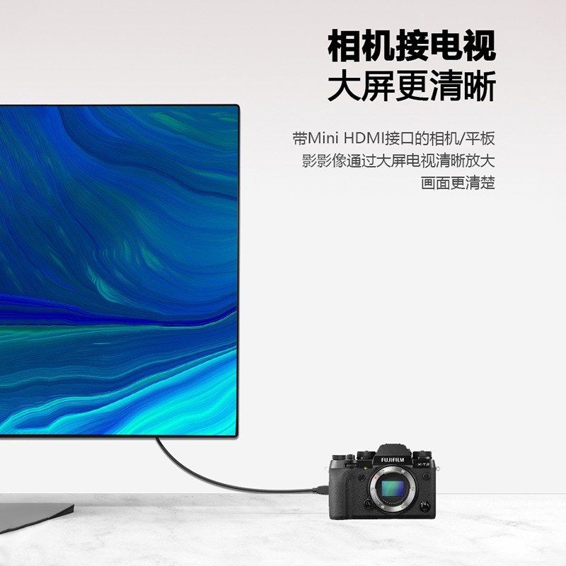 Mini HDMI轉HDMI線單反相機線迷你Micro2.0電腦筆記本接顯示器大轉小轉換器顯卡4K高清視頻線佳能尼康相機-細節圖3