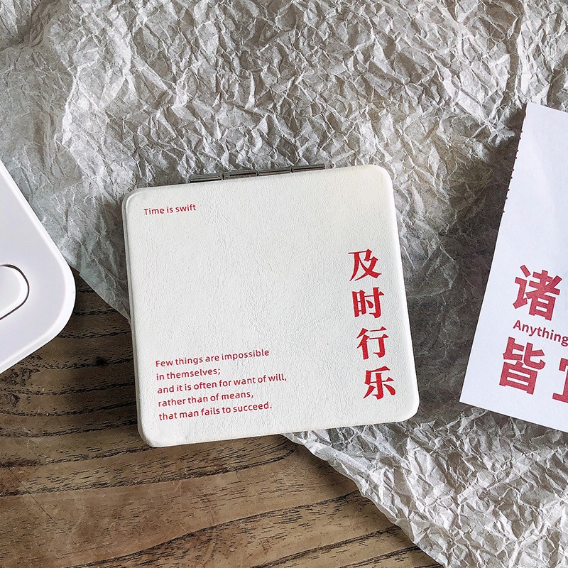 ins少女心小鏡子隨身便攜攜帶小號折疊化妝鏡學生宿舍手持雙面鏡-細節圖7