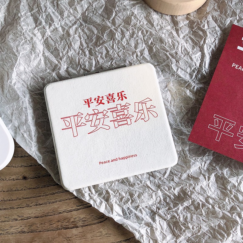 ins少女心小鏡子隨身便攜攜帶小號折疊化妝鏡學生宿舍手持雙面鏡-細節圖8
