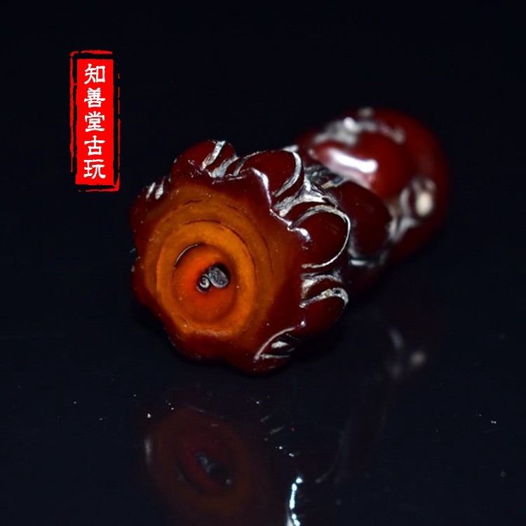 舊藏牛角掛墜手把件雕刻掛件天然實心小和尚寶寶角雕男士隨身-細節圖10