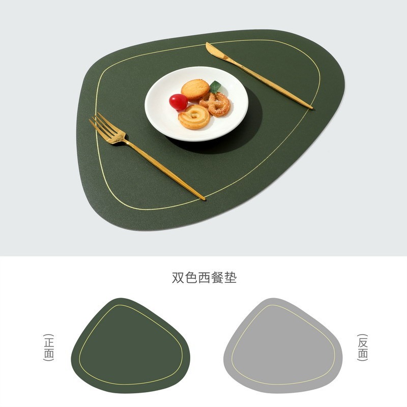 皮革餐墊北歐ins風家用防水防油防燙隔熱墊創意碗墊餐盤墊西餐墊-細節圖9