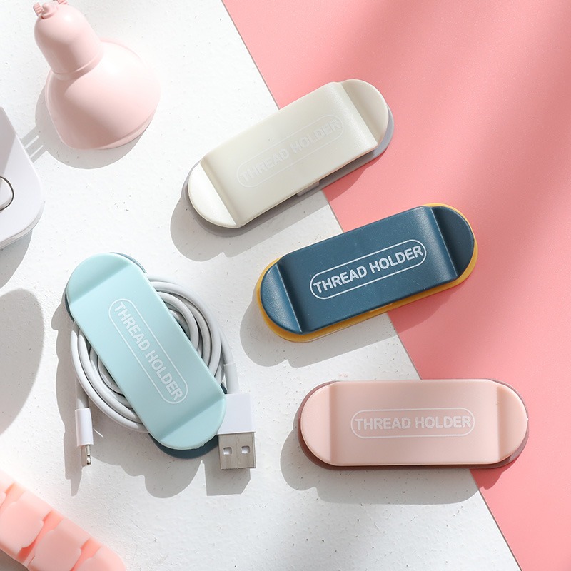 桌面數據線整理器學生宿舍創意收納神器充電線網線便攜固定夾卡扣-細節圖3