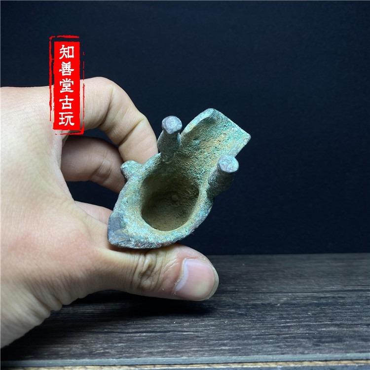 古董收藏青銅酒樽仿古做舊古代宮廷酒杯銅爵杯帝王杯青銅器父辛爵-細節圖4