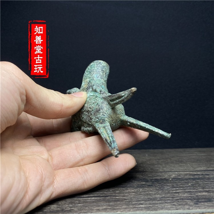 古董收藏青銅酒樽仿古做舊古代宮廷酒杯銅爵杯帝王杯青銅器父辛爵-細節圖10
