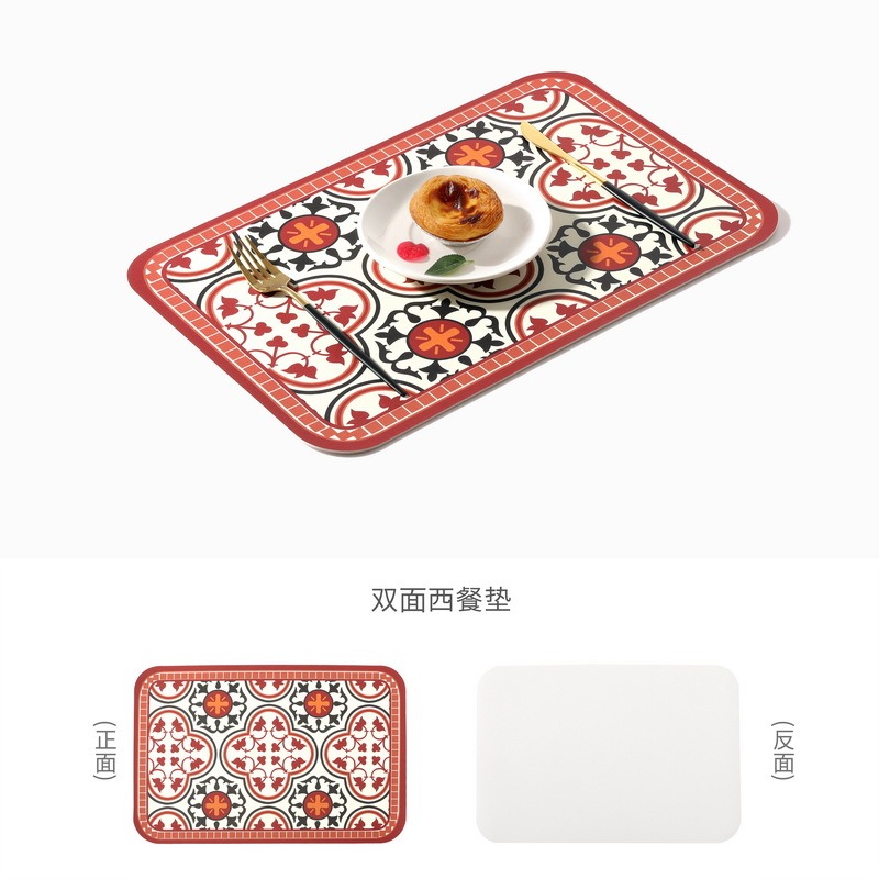 美式復古皮革輕奢餐墊碗墊家用防水防燙耐熱西餐墊杯墊隔熱墊墊子-細節圖8