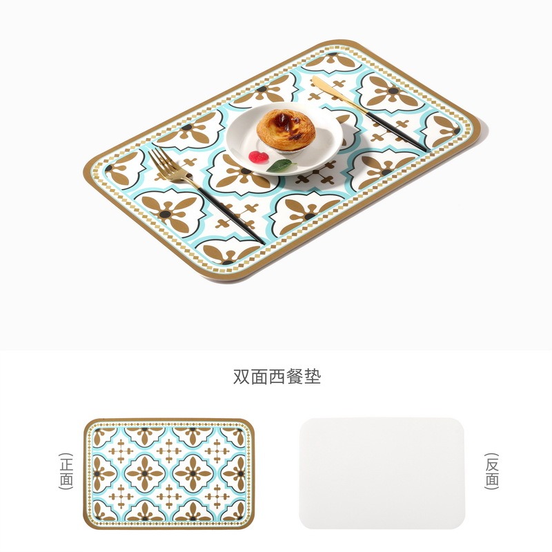 美式復古皮革輕奢餐墊碗墊家用防水防燙耐熱西餐墊杯墊隔熱墊墊子-細節圖10