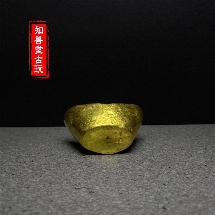 仿古純銅福祿壽喜財金錠小黃魚元寶條餅金條黃金萬兩金錠影視道具-細節圖3