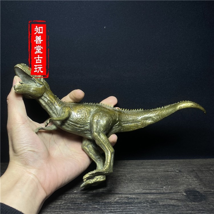 純銅恐龍擺件霸王龍恐龍銅家居裝飾工藝品擺設-細節圖8