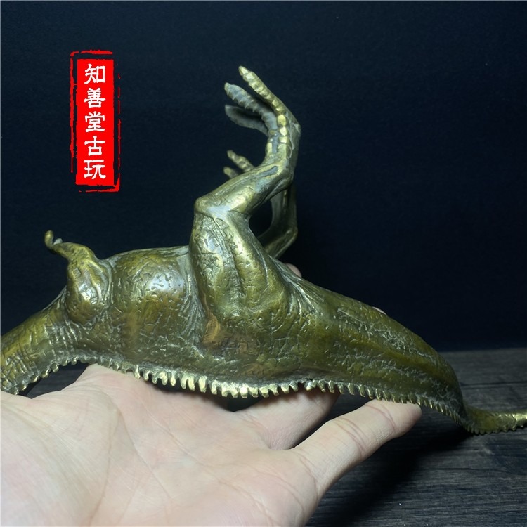 純銅恐龍擺件霸王龍恐龍銅家居裝飾工藝品擺設-細節圖10