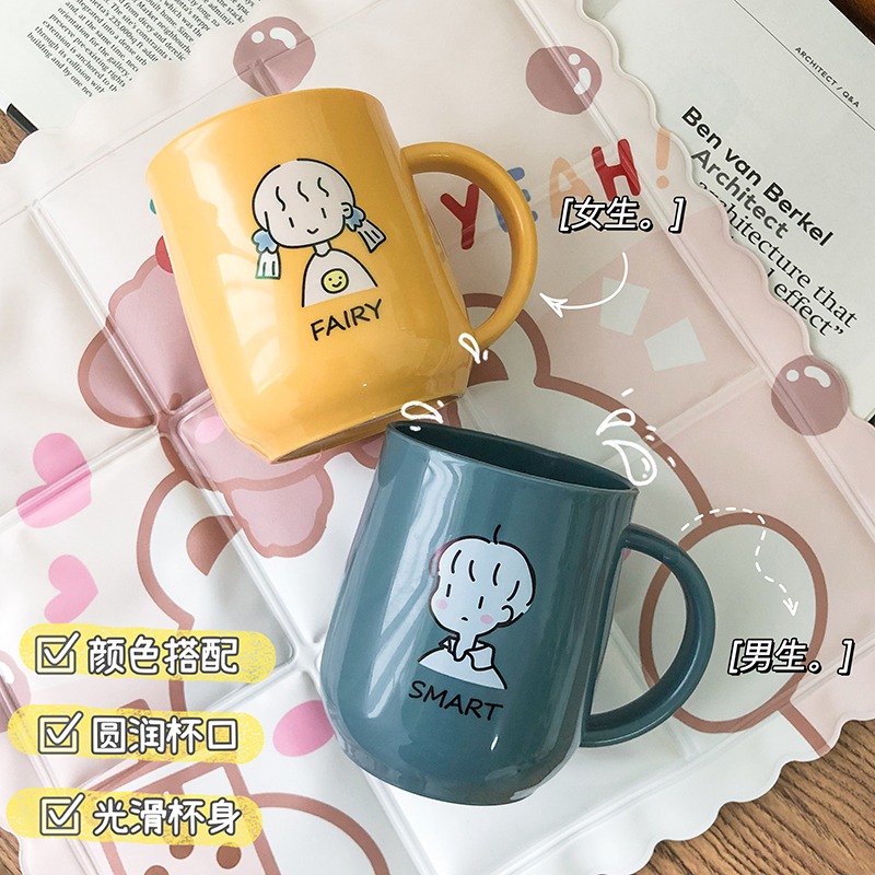 可愛卡通洗漱杯牙刷杯套裝情侶家用刷牙杯子學生創意塑料漱口杯-細節圖3