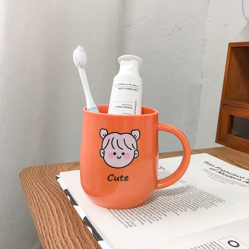 可愛卡通洗漱杯牙刷杯套裝情侶家用刷牙杯子學生創意塑料漱口杯-細節圖4