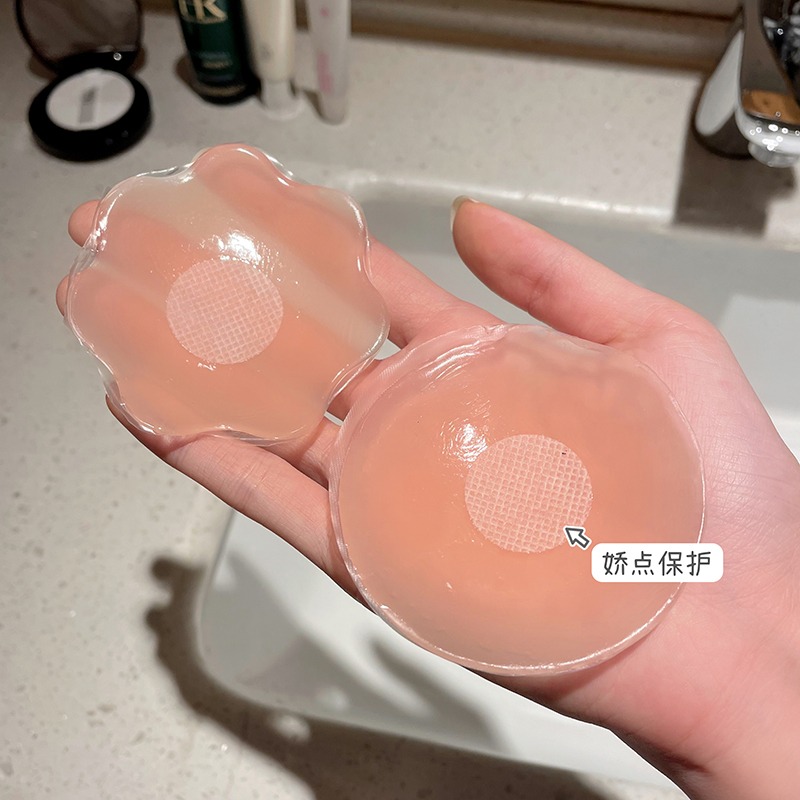 防凸點隱形乳貼薄款透氣無肩帶婚紗禮服吊帶專用防走光硅膠胸貼女-細節圖3