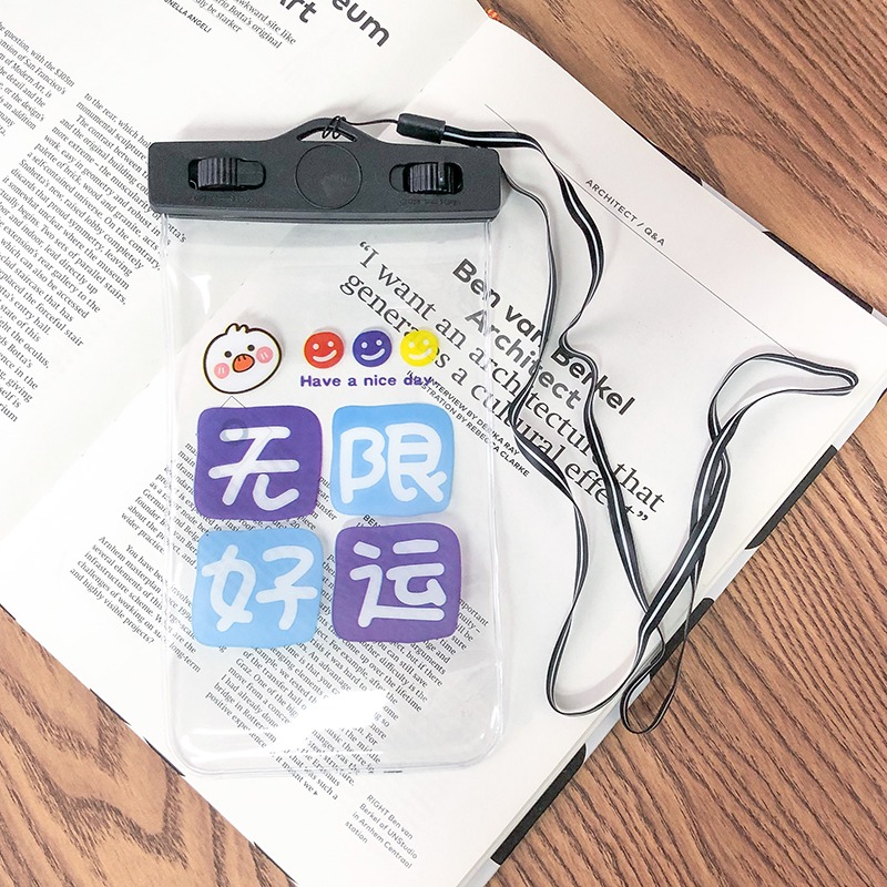 可愛卡通手機氣囊防水袋漂浮觸摸屏手機防水套拍照游泳潛水套密封-細節圖9
