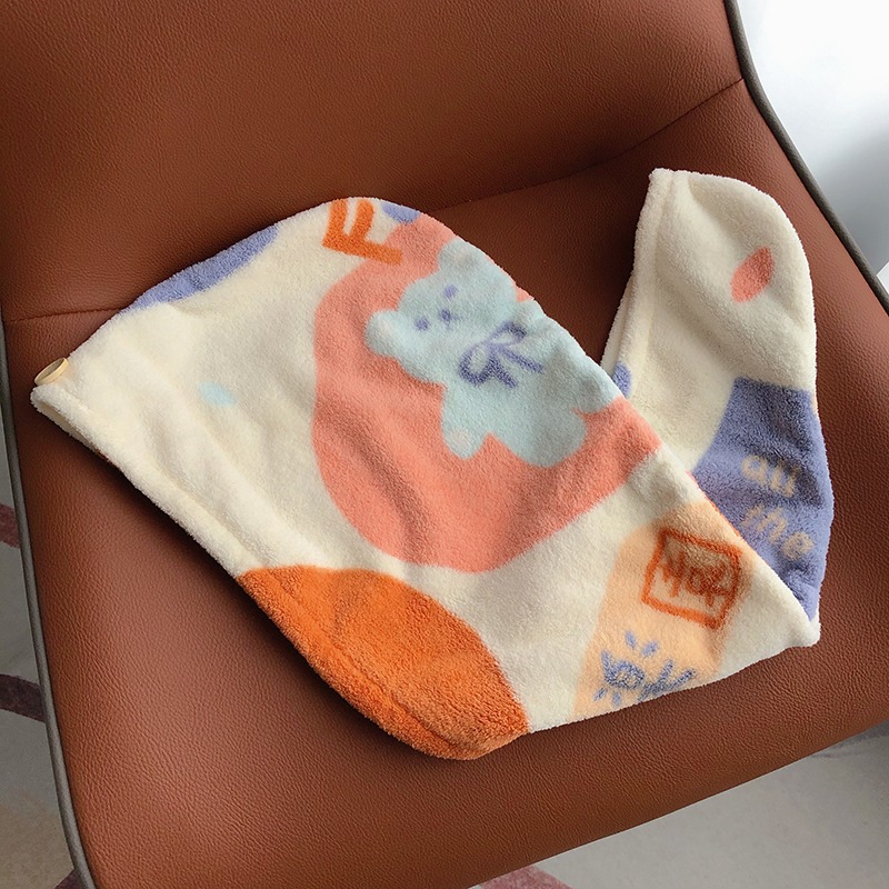 可愛印花浴巾家用吸水速幹珊瑚絨柔軟不掉毛浴袍可穿可裹洗澡毛巾-細節圖7