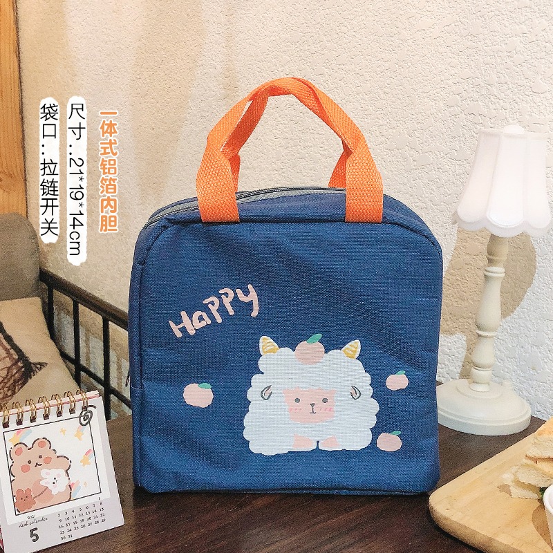 日系束口保溫包帆布袋子學生上班族便當包飯盒袋大容量抽繩收納袋-細節圖6