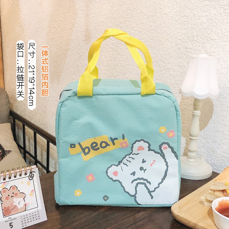 日系束口保溫包帆布袋子學生上班族便當包飯盒袋大容量抽繩收納袋-細節圖7