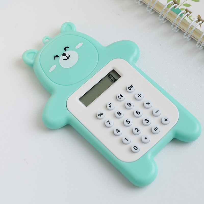 可愛糖果色小熊表情計算器迷你小學生考試專用隨身便攜小巧計算機-細節圖9