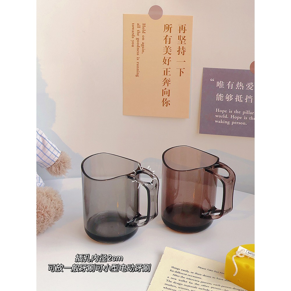 ins風簡約創意漱口杯透明加厚洗漱牙具 學生牙刷杯子情侶家用牙缸-細節圖3