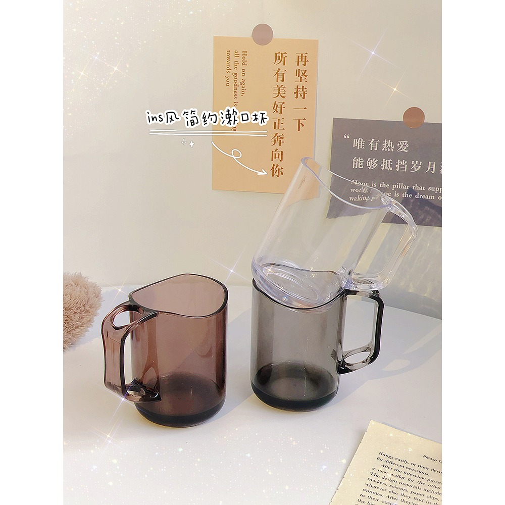 ins風簡約創意漱口杯透明加厚洗漱牙具 學生牙刷杯子情侶家用牙缸-細節圖5