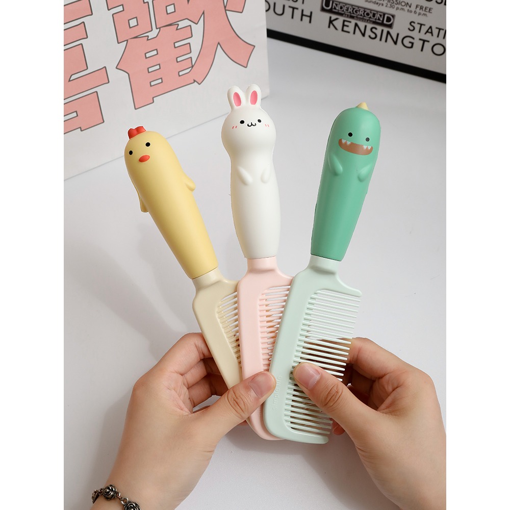 可愛卡通少女心梳子家用女士專用長發防靜電塑料直發梳便攜美發梳-細節圖5