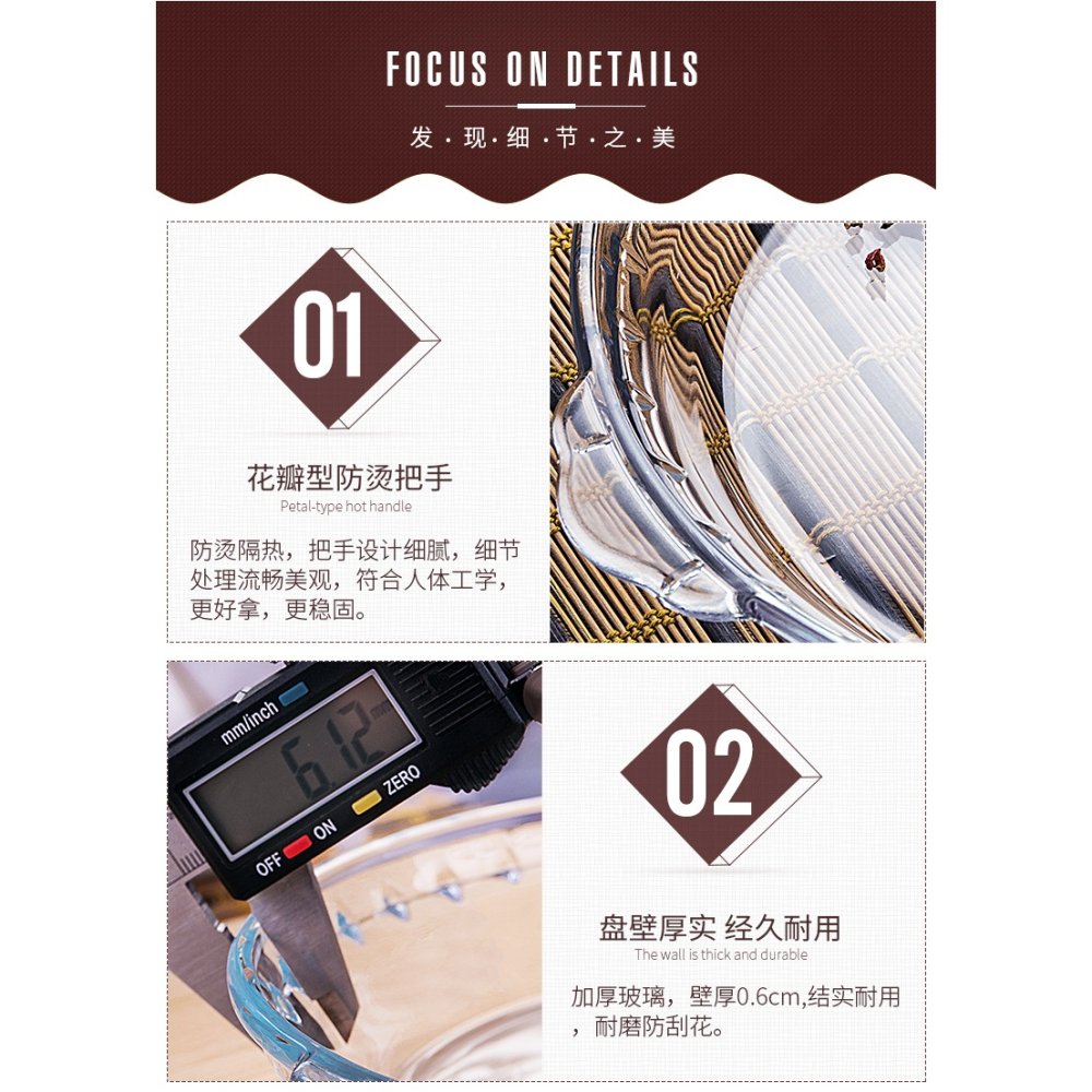 透明耐熱鋼化玻璃盤子餐具烤盤水果盤雙耳菜盤微波爐專用盤子家用-細節圖9