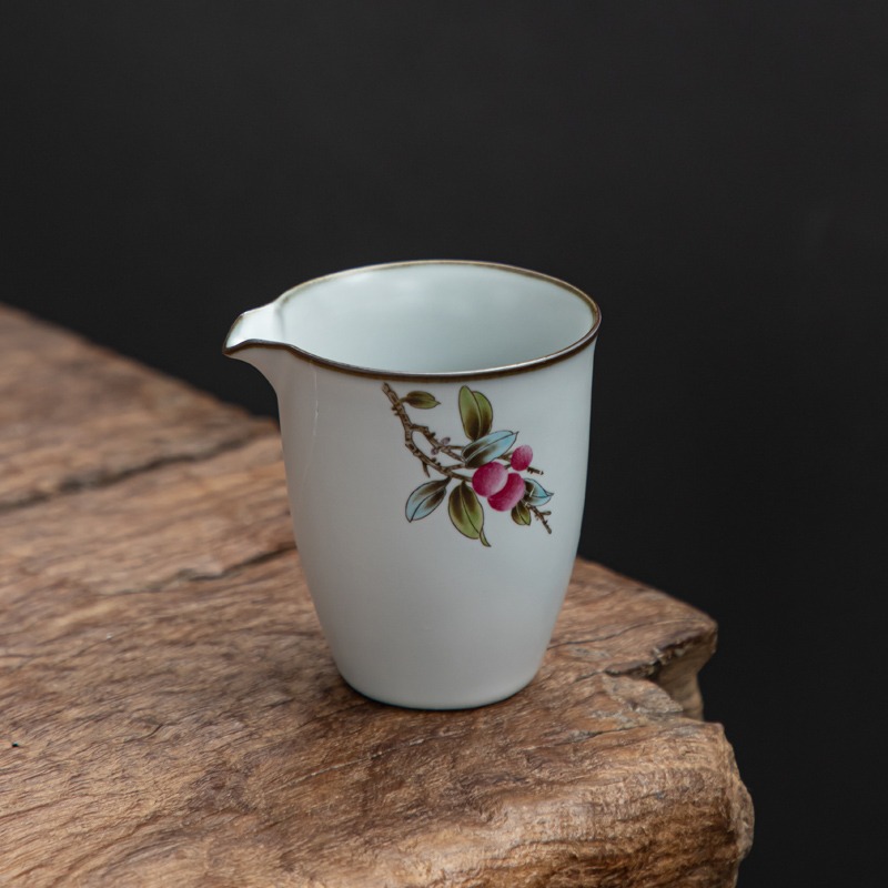 月白汝窯仿古茶海公道杯陶瓷分茶器汝瓷開片可養單個公杯日式大號-細節圖5