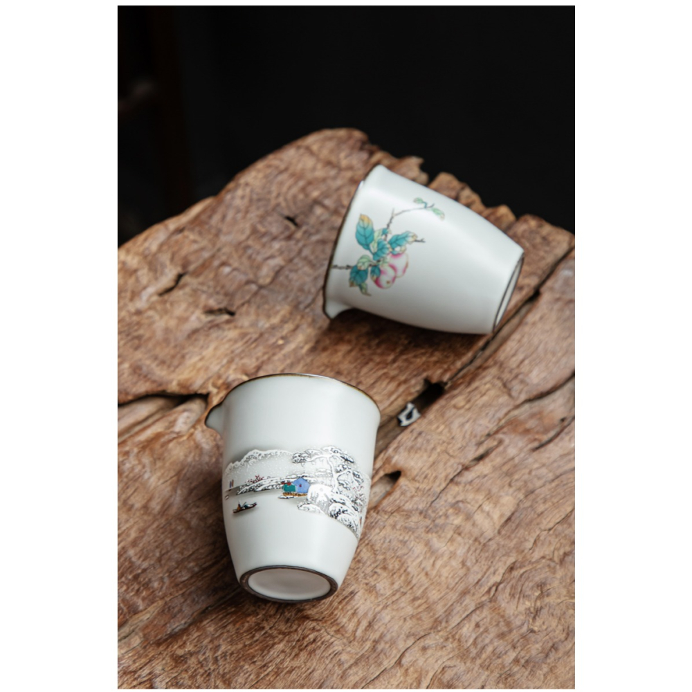 月白汝窯仿古茶海公道杯陶瓷分茶器汝瓷開片可養單個公杯日式大號-細節圖10