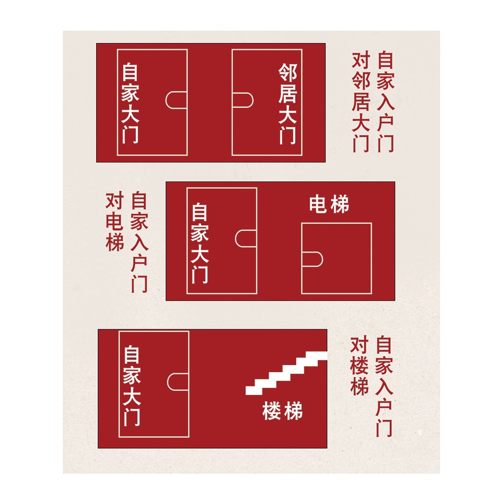 門對門金屬貼隱形門掛件平安衛生間廁所樓梯口臥室金屬吉祥貼紙-細節圖5