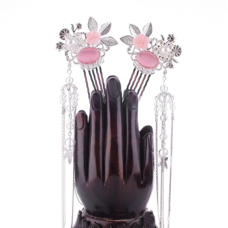 超仙古風漢服發飾頭飾套裝 女步搖流蘇百搭發冠頭冠古裝發釵配飾-細節圖5