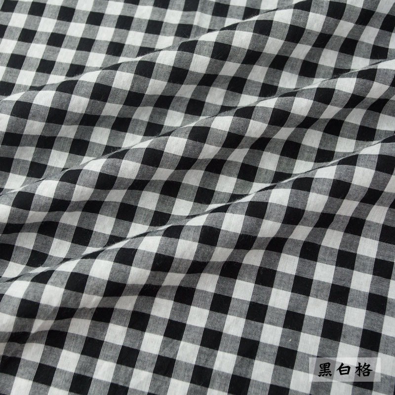 純棉格子平紋服裝布料全棉裙子襯衫服裝面料色織ins風手工發圈布-細節圖5