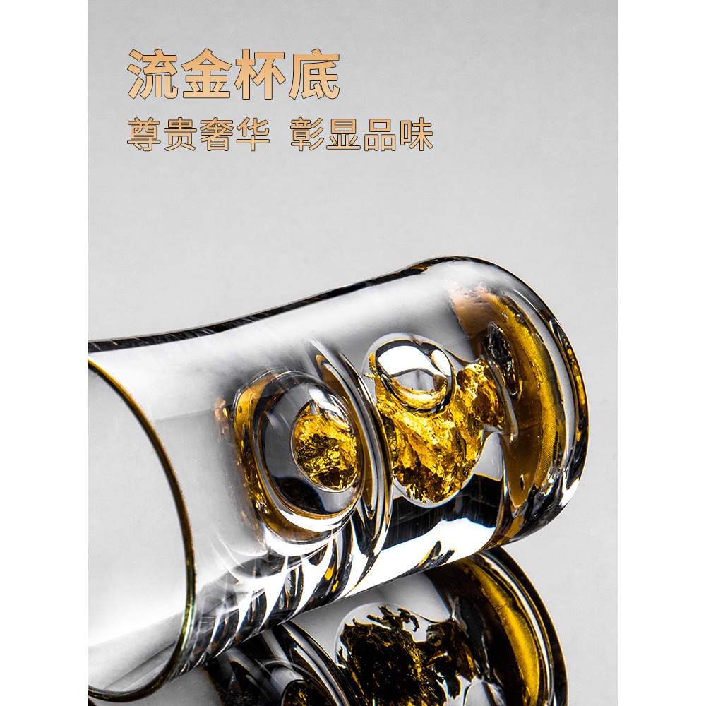 白酒杯套裝家用水晶玻璃小酒盅一口杯創意烈酒杯分酒器酒具禮盒裝-細節圖4