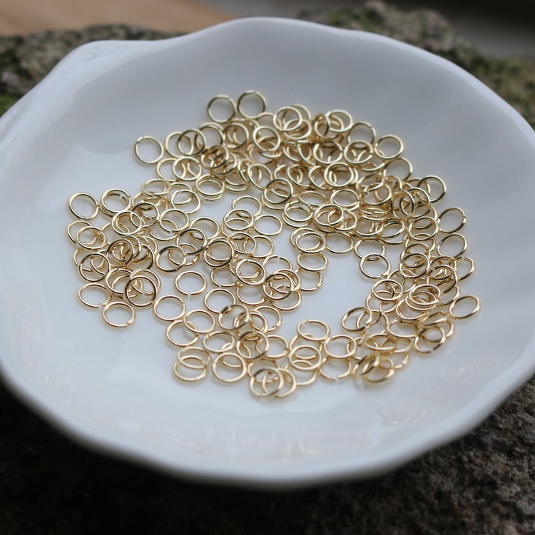 14K保色金開口小圓圈 diy飾品配件外徑3mm/4mm/5mm 一份100個-細節圖3